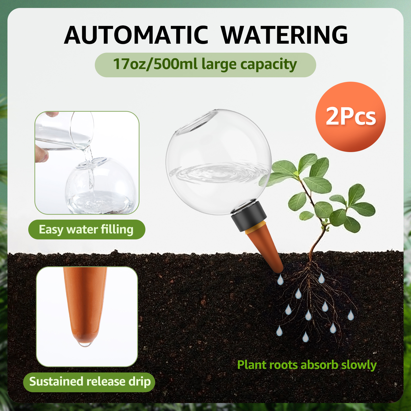 2/4Pcs 500ML Automatic Drip Ir - Self Watering Insert avaliação e preço