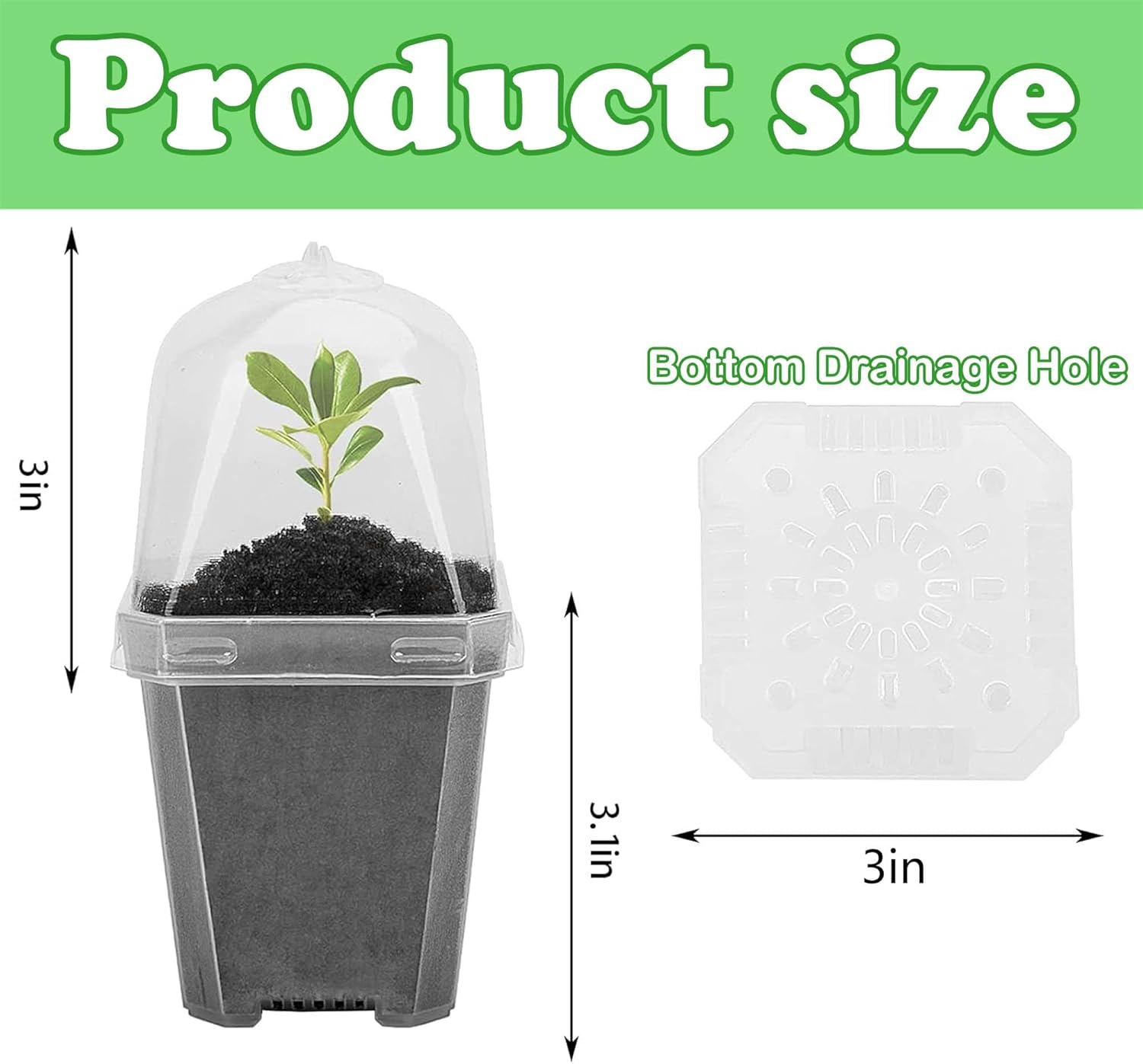 10 PCS Clear Plant Nursery Pot - Plastic Dome Clear avaliação e preço