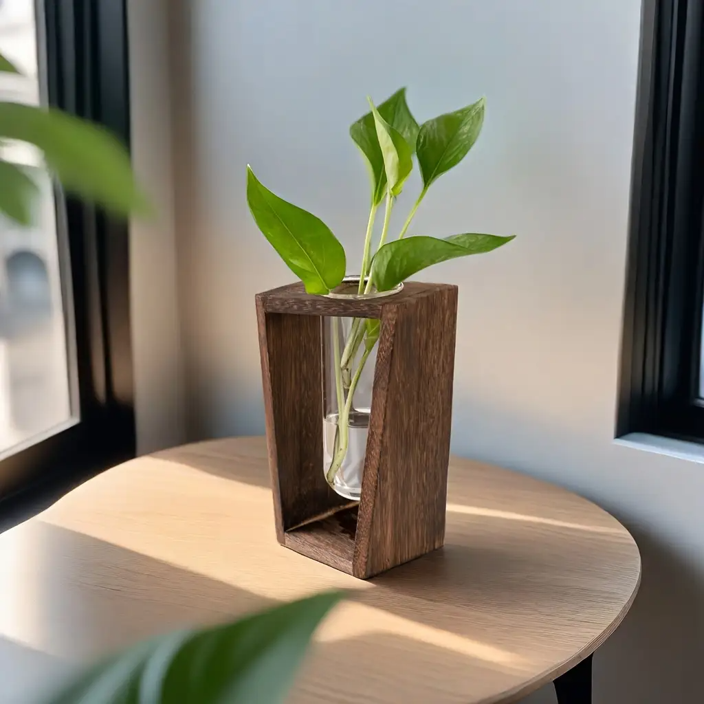 Modern Wood Propagation Vase - - Propagation Station Vase avaliação e preço