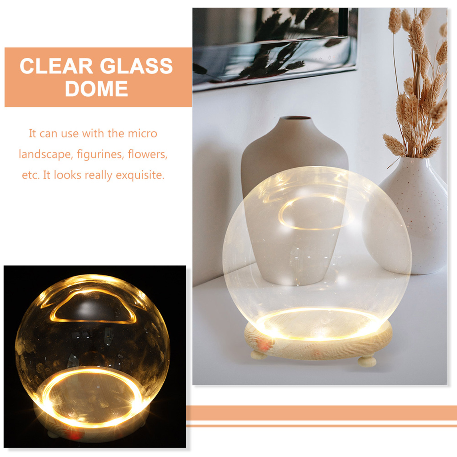 Clear Glass Dome Display Cover - Plastic Dome Clear avaliação e preço