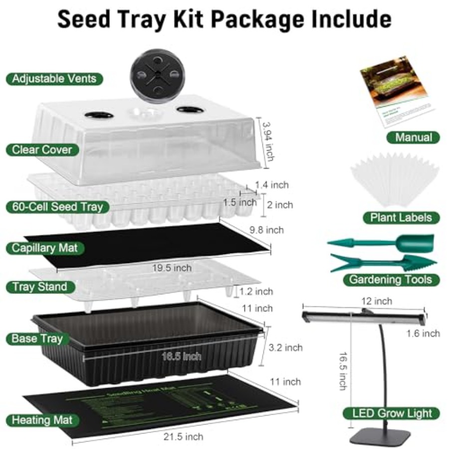 60-Cell Self-Watering Seed Sta - Humidity Dome Kit avaliação e preço