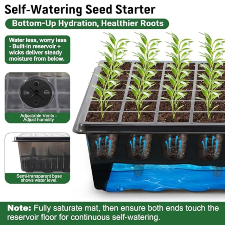 60-Cell Self-Watering Seed Sta - Humidity Dome Kit avaliação e preço