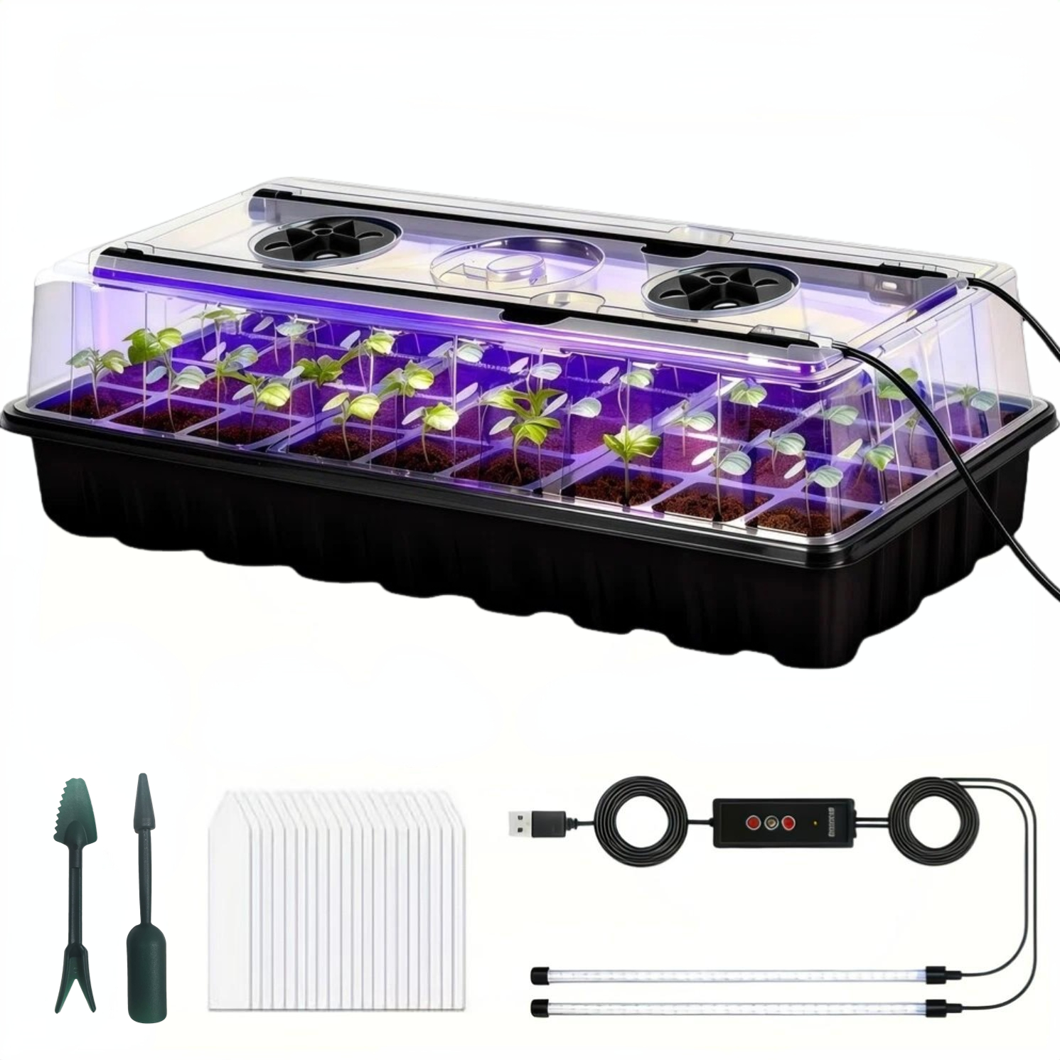 36-Cell Seed Starter Tray w/ G - Humidity Dome Kit avaliação e preço