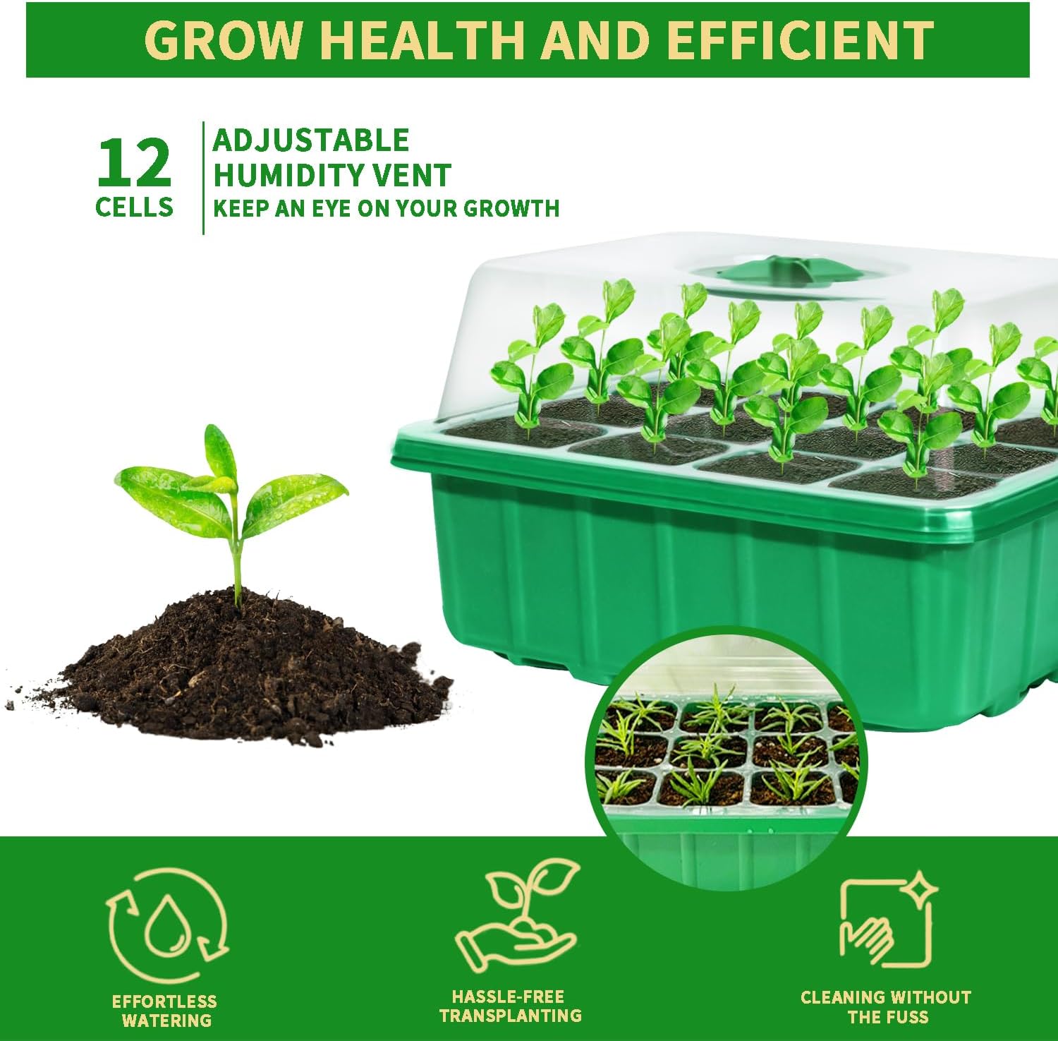5-Pack Seed Starter Tray Kit w - Humidity Dome Kit avaliação e preço