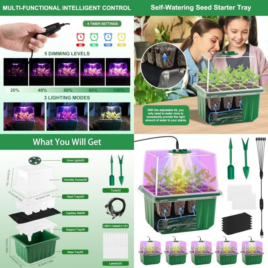 Seed Starter Tray with Light,  - Humidity Dome Kit avaliação e preço