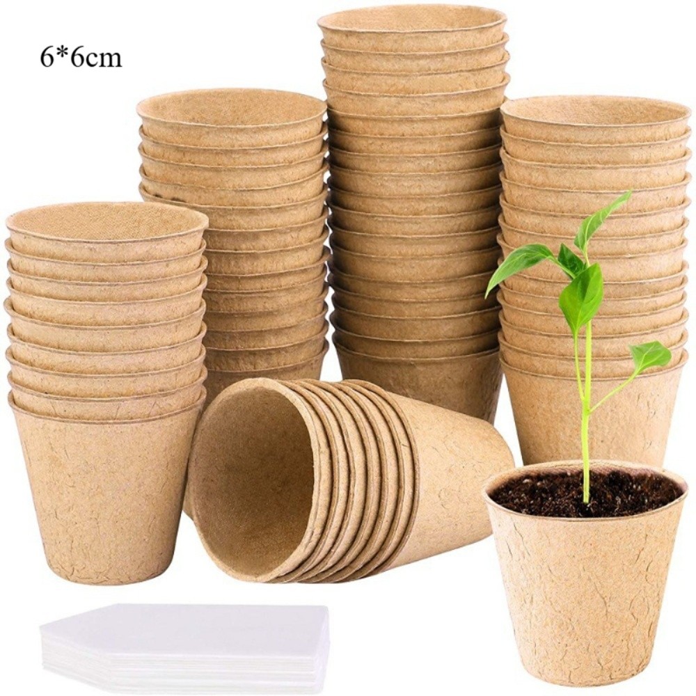 50PCS Biodegradable Plant Star - Peat Pellet Tray avaliação e preço
