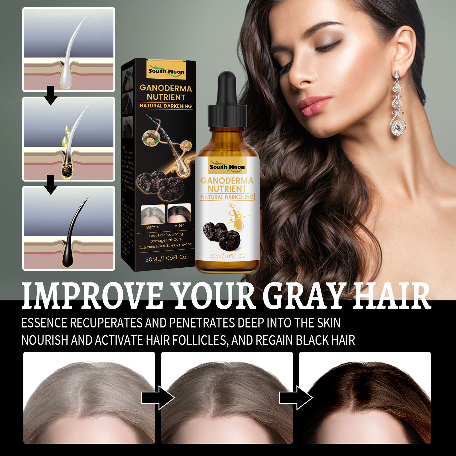 Black Ganoderma Lucidum Hair L - Root Stimulator Liquid avaliação e preço