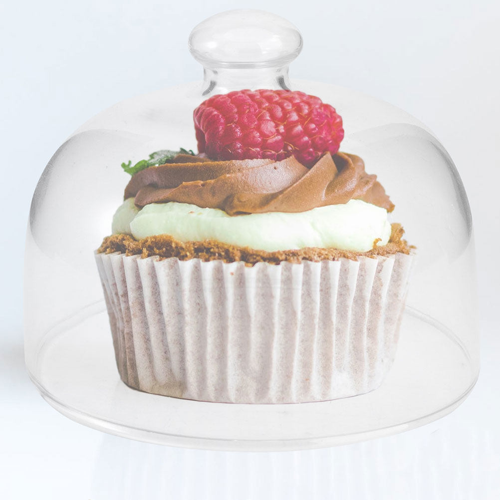2Pcs Transparent Glass Cake Do - Plastic Dome Clear avaliação e preço
