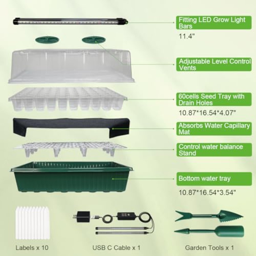Seed Starter Tray with Grow Li - Humidity Dome Kit avaliação e preço
