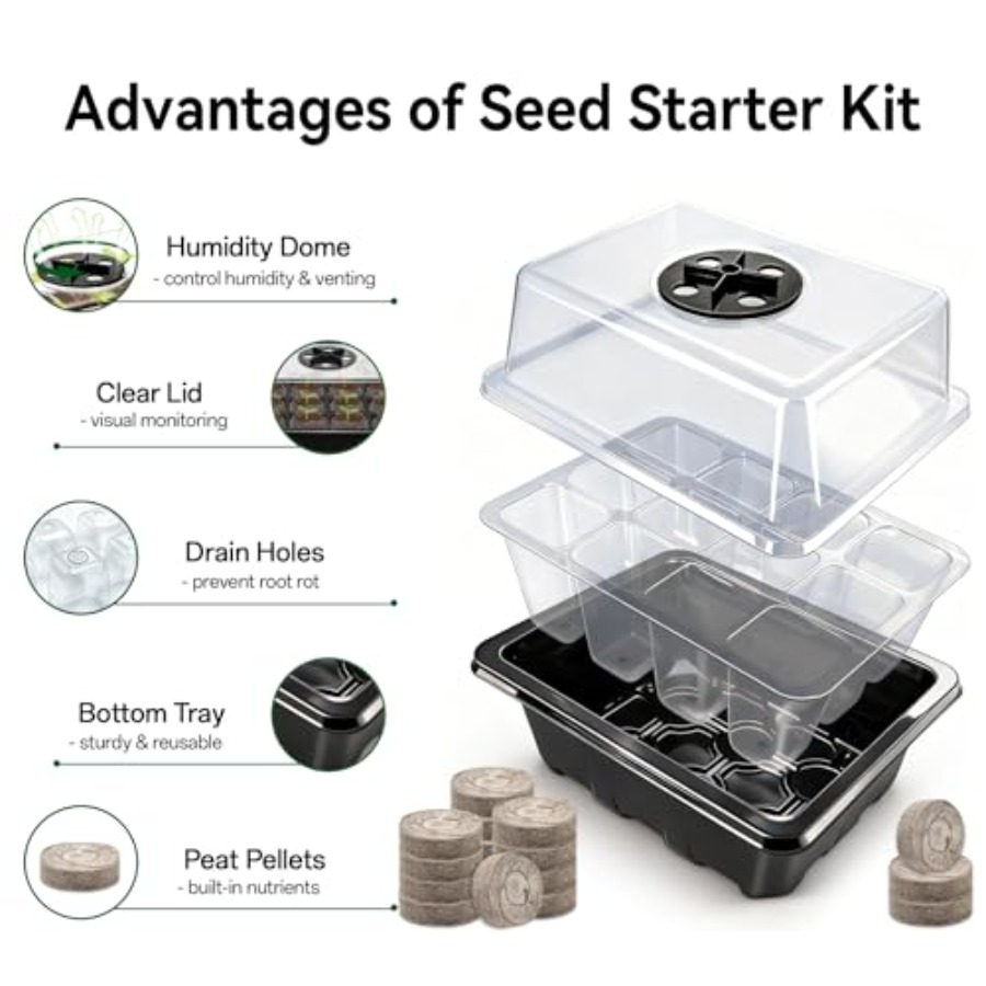 8 Pack Seed Starter Tray with  - Peat Pellet Tray avaliação e preço